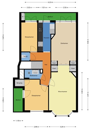 Floorplan - Vierhoutenstraat 4, 2573 VS Den Haag